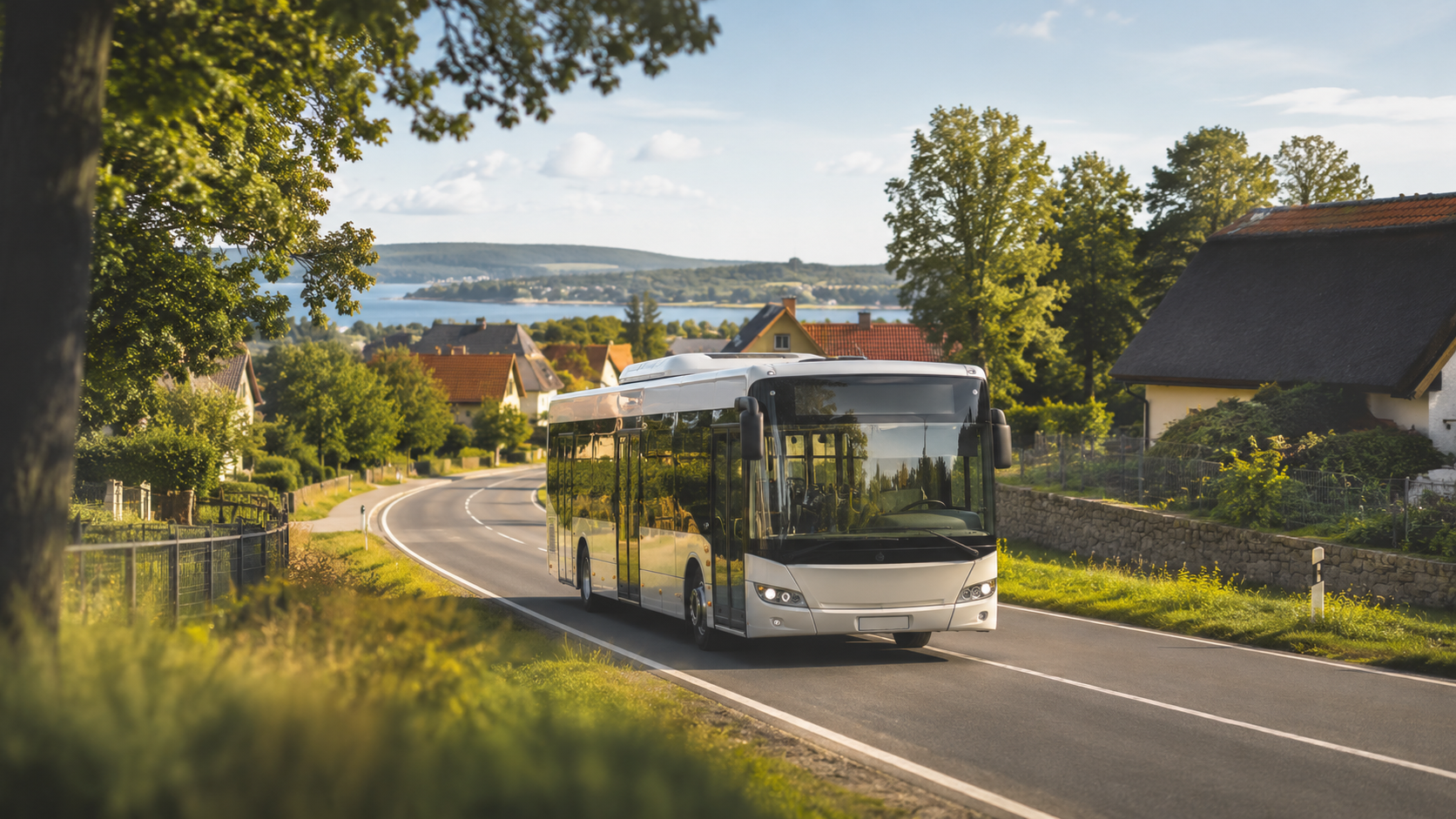 Autobus regionalny na trasie w okolicy Bydlina